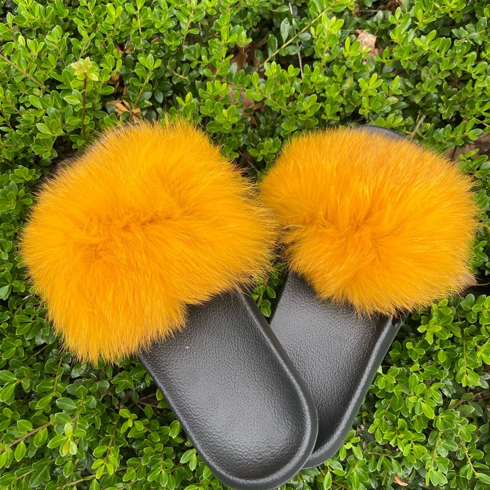 Fox fur slides